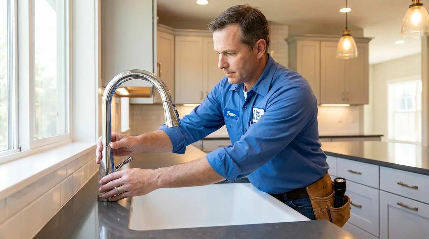 Kitchen faucet installation by Johns Plumbing LLC in Farmerville