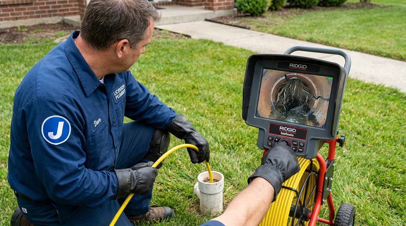 Sewer camera inspection being performed by Johns Plumbing LLC in Farmerville